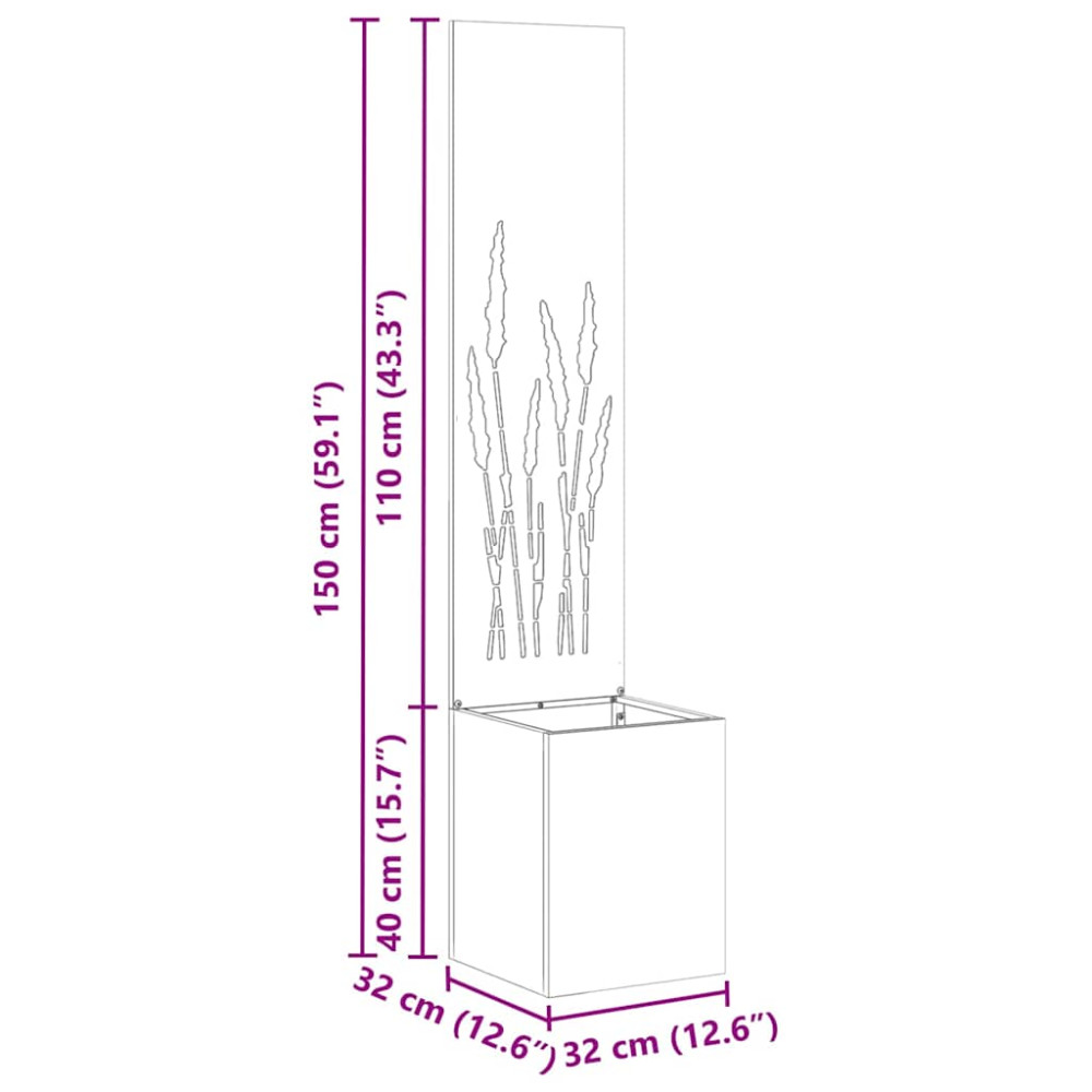 Produktbild för Trädgårds integritetsskärm Silver 32 x 150 cm Galvaniserat stål