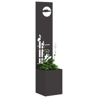 Produktbild för Trädgårds integritetsskärm Svart 32 x 150 cm Kallvalsat stål