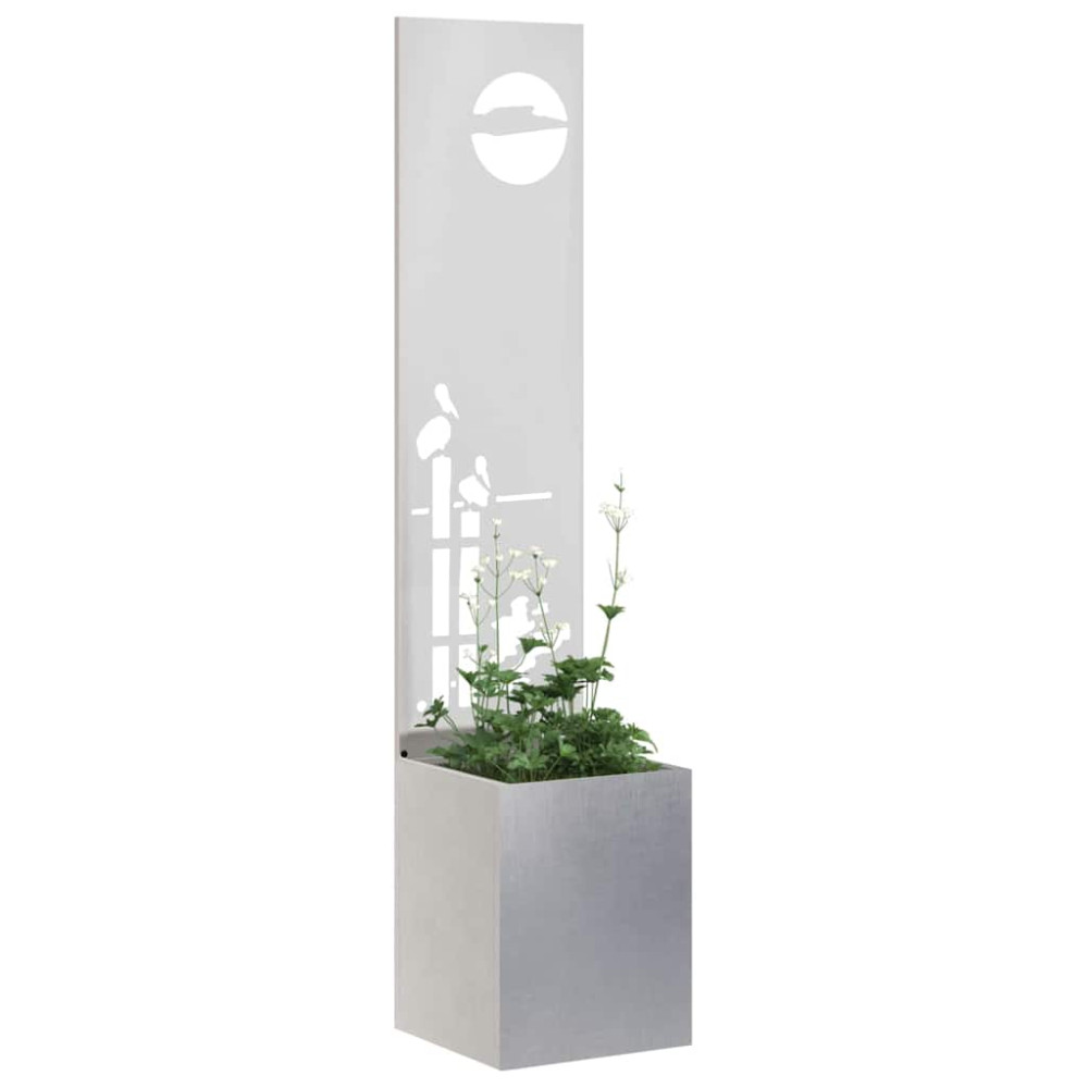 Produktbild för Trädgårds integritetsskärm Silver 32 x 150 cm Rostfritt stål