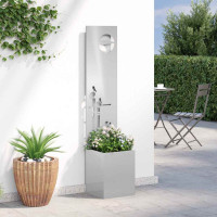 Produktbild för Trädgårds integritetsskärm Silver 32 x 150 cm Rostfritt stål