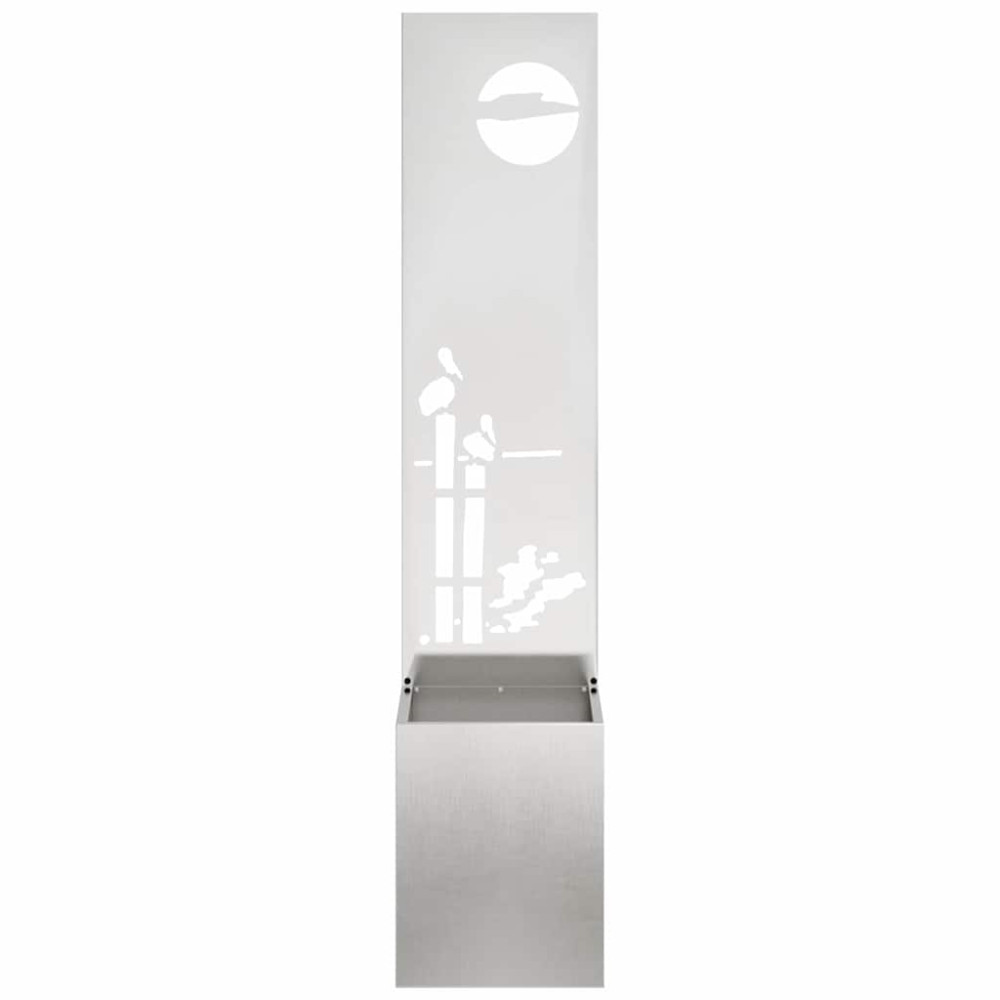 Produktbild för Trädgårds integritetsskärm Silver 32 x 150 cm Rostfritt stål