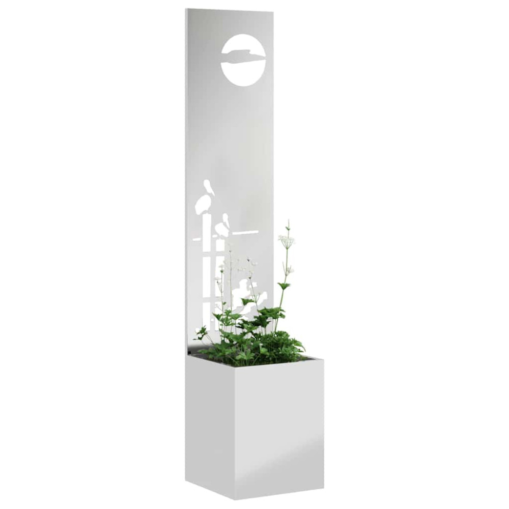 Produktbild för Trädgårds integritetsskärm Silver 32 x 150 cm Galvaniserat stål