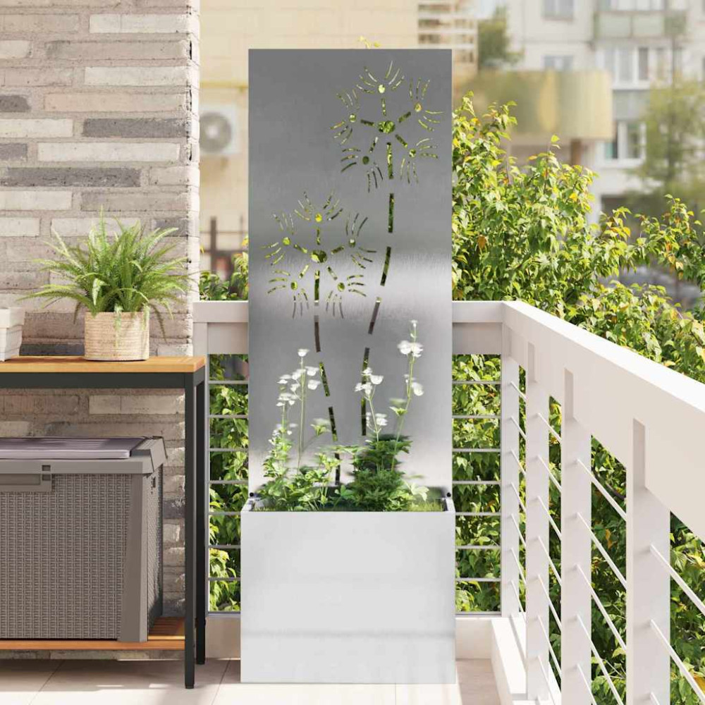 Produktbild för Trädgårds integritetsskärm Silver 50 x 150 cm Rostfritt stål