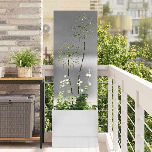 vidaXL Trädgårds integritetsskärm Silver 50 x 150 cm Rostfritt stål
