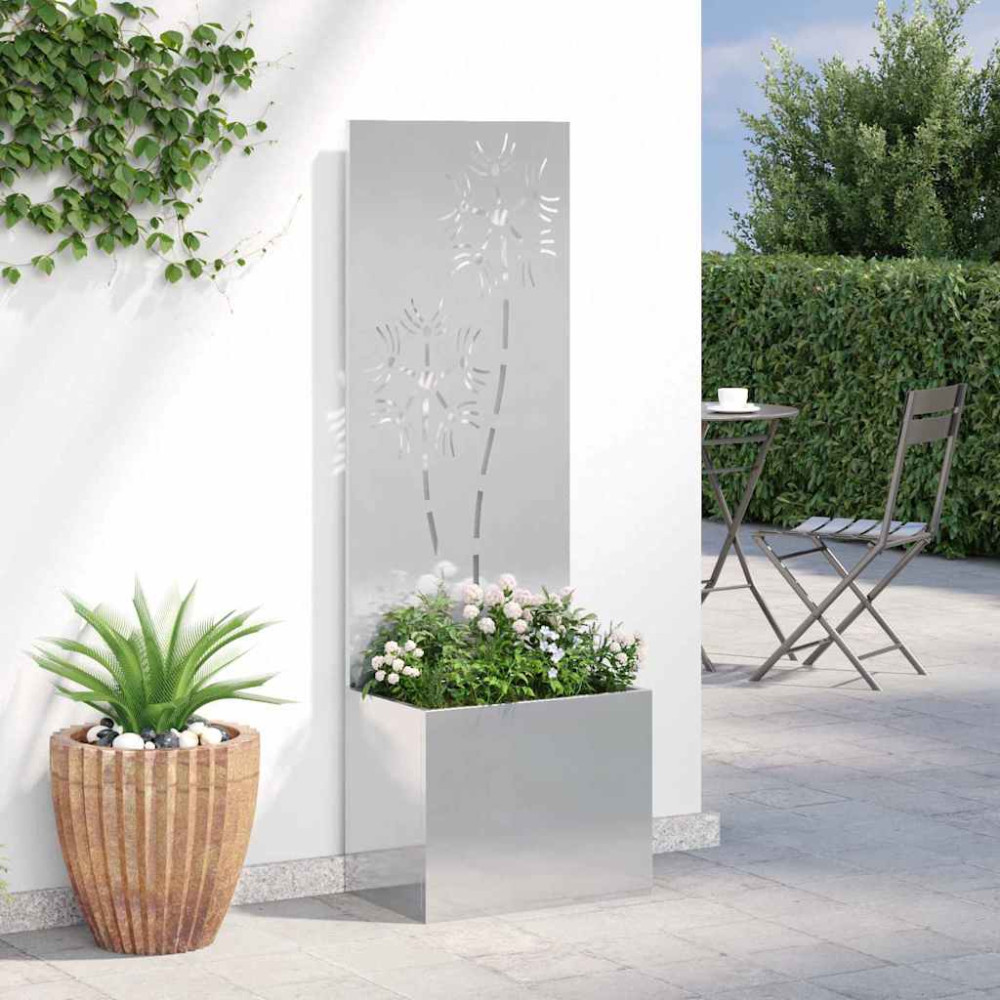 Produktbild för Trädgårds integritetsskärm Silver 50 x 150 cm Rostfritt stål