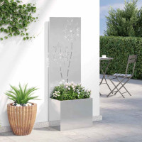 Produktbild för Trädgårds integritetsskärm Silver 50 x 150 cm Rostfritt stål