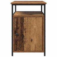 Produktbild för Nattduksbord med låda 2 pcs Gammalt trä Konstruerat trä