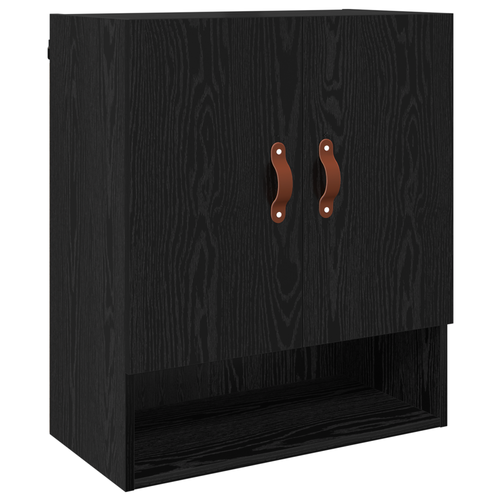 Produktbild för Väggskåp Väggmonterad Svart ek 60 x 31 x 70 cm Konstruerat trä