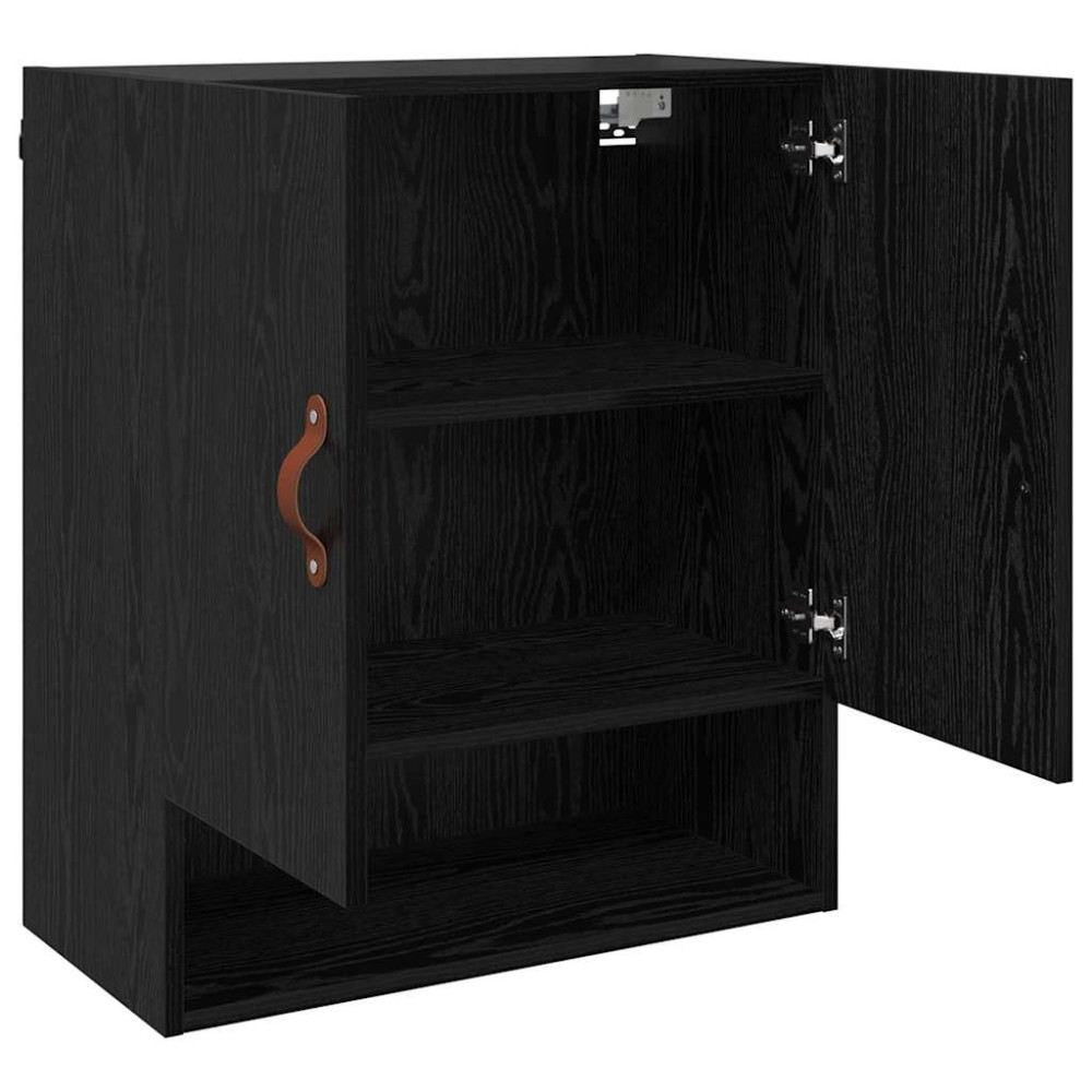 Produktbild för Väggskåp Väggmonterad Svart ek 60 x 31 x 70 cm Konstruerat trä