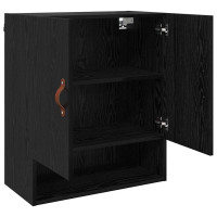 Produktbild för Väggskåp Väggmonterad Svart ek 60 x 31 x 70 cm Konstruerat trä