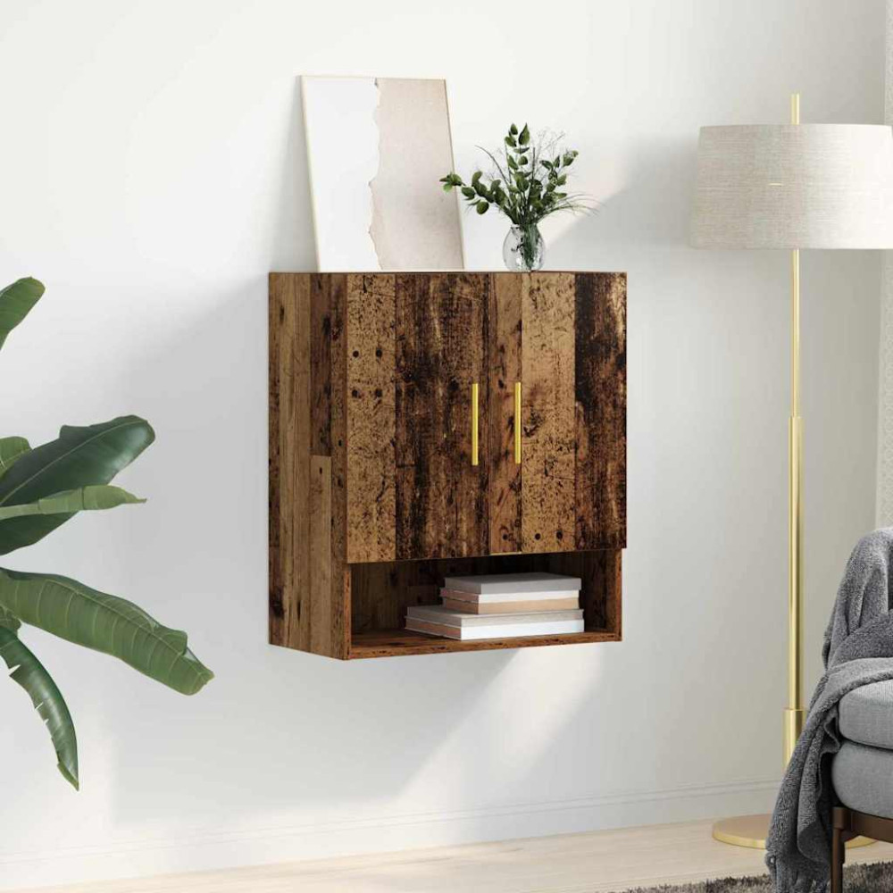 Produktbild för Väggskåp Gammalt trä 60 x 31 x 70 cm Konstruerat trä