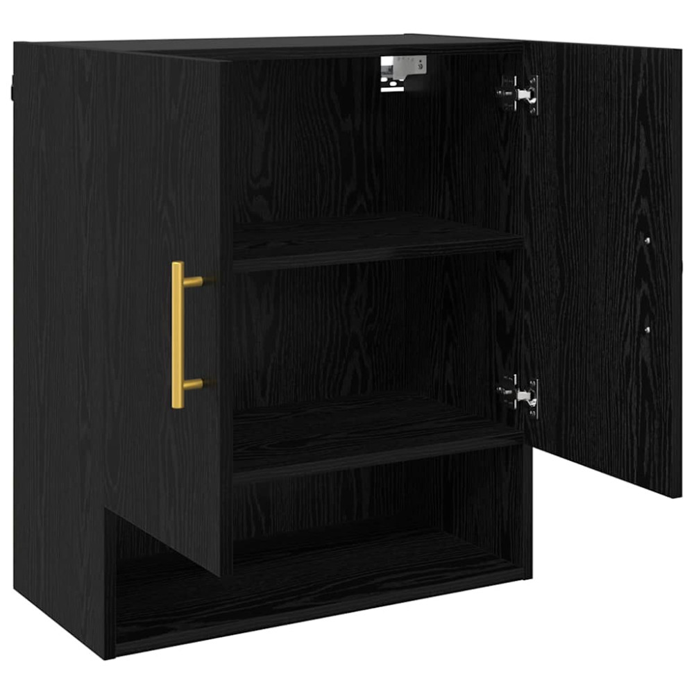 Produktbild för Väggskåp Väggmonterad Svart ek 60 x 31 x 70 cm Konstruerat trä