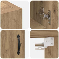 Produktbild för Väggmonterat skåp Artisan Ek 60 x 31 x 70 cm Konstruerat trä