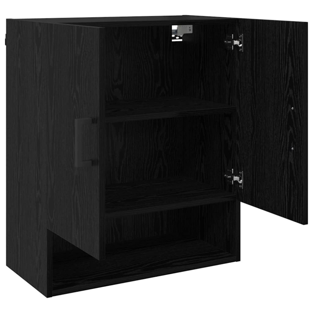 Produktbild för Väggskåp Väggmonterad Svart ek 60 x 31 x 70 cm Konstruerat trä