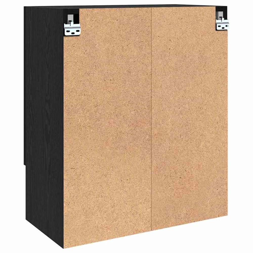 Produktbild för Väggskåp Väggmonterad Svart ek 60 x 31 x 70 cm Konstruerat trä