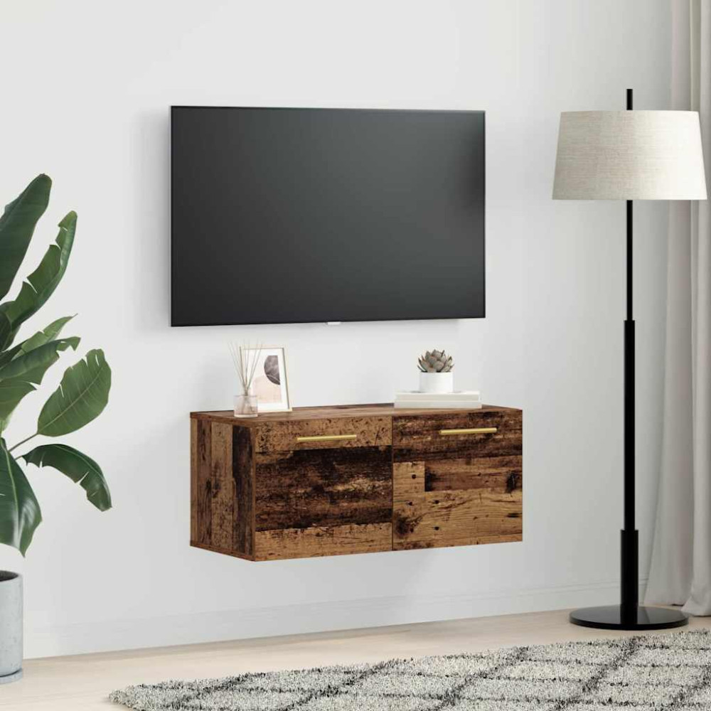 Produktbild för Väggskåp Gammalt trä 80 x 36.5 x 35 cm Konstruerat trä