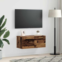Produktbild för Väggskåp Gammalt trä 80 x 36.5 x 35 cm Konstruerat trä