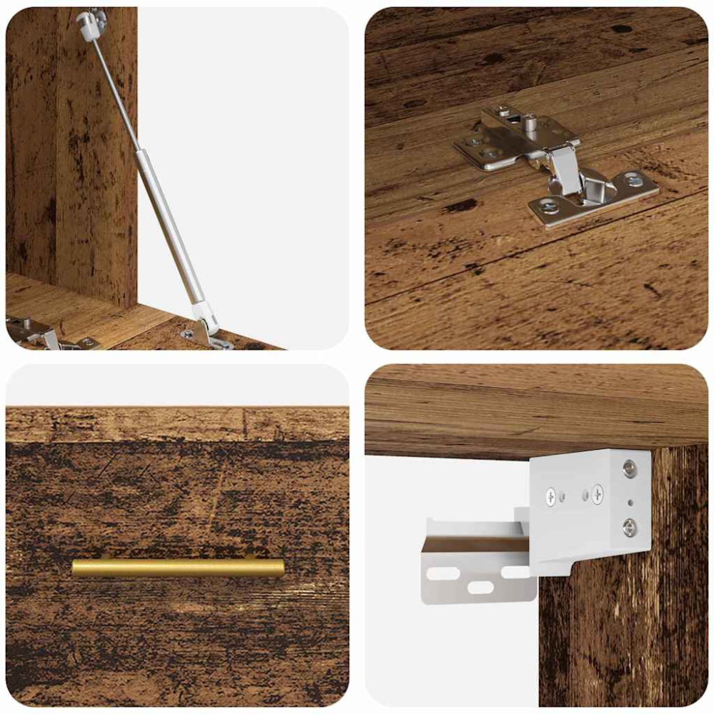 Produktbild för Väggskåp Gammalt trä 80 x 36.5 x 35 cm Konstruerat trä