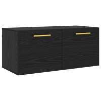 Produktbild för Väggskåp Svart ek 80 x 36.5 x 35 cm Konstruerat trä