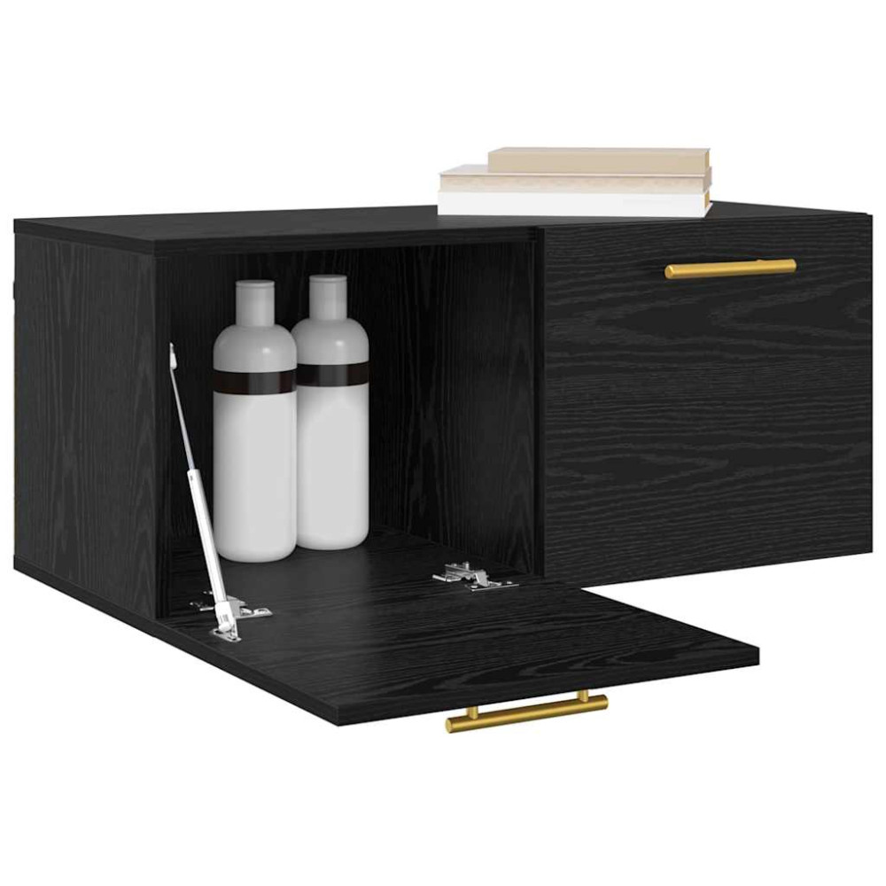 Produktbild för Väggskåp Svart ek 80 x 36.5 x 35 cm Konstruerat trä