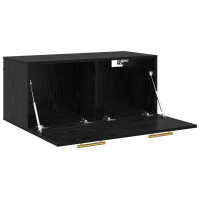 Produktbild för Väggskåp Svart ek 80 x 36.5 x 35 cm Konstruerat trä