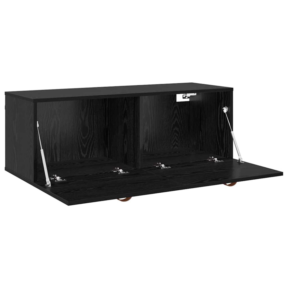 Produktbild för Väggmonterat skåp Svart Ek 100 x 36,5 x 35 cm Konstruerat trä
