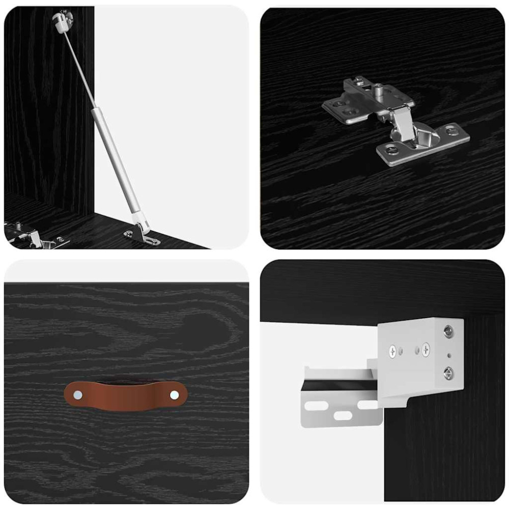 Produktbild för Väggmonterat skåp Svart Ek 100 x 36,5 x 35 cm Konstruerat trä