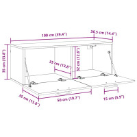 Produktbild för Väggskåp Gammalt trä 100 x 36.5 x 35 cm Konstruerat trä