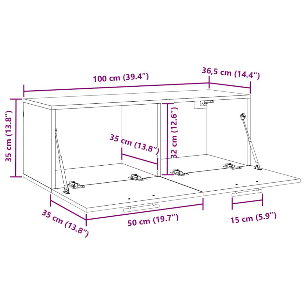 Produktbild för Väggskåp artisan ek 100 x 36.5 x 35 cm Konstruerat trä
