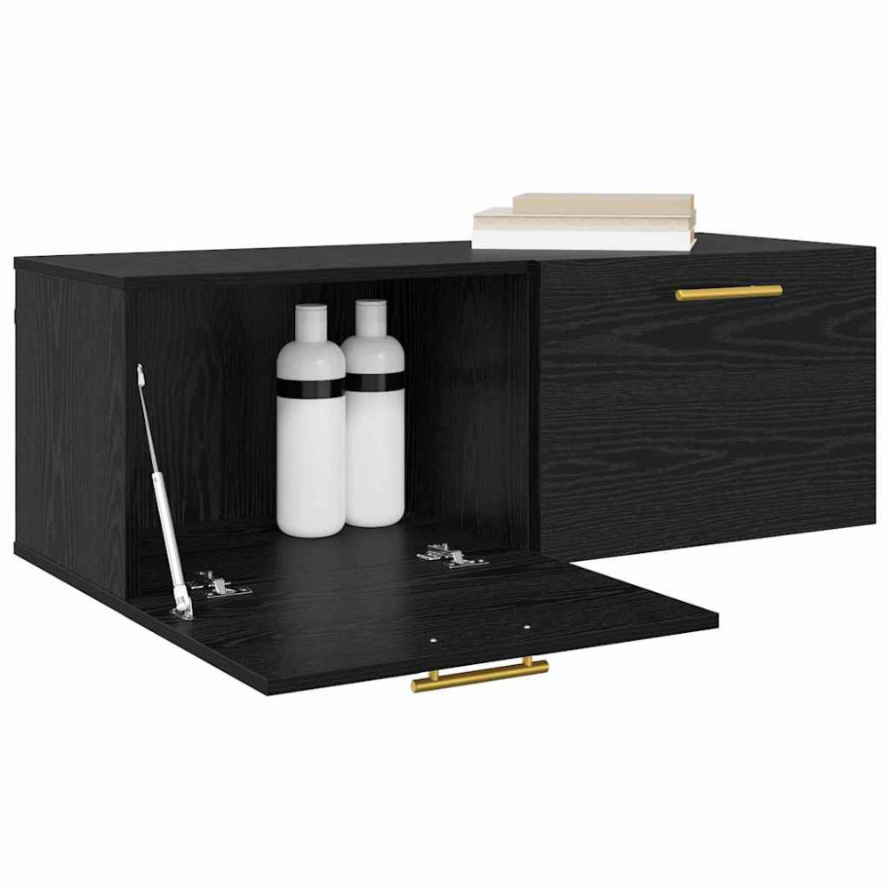 Produktbild för Väggskåp Svart ek 100 x 36.5 x 35 cm Konstruerat trä