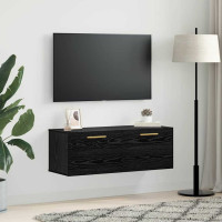 Produktbild för Väggskåp Svart ek 100 x 36.5 x 35 cm Konstruerat trä