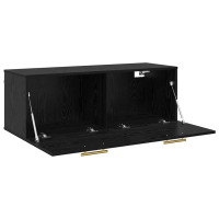 Produktbild för Väggskåp Svart ek 100 x 36.5 x 35 cm Konstruerat trä