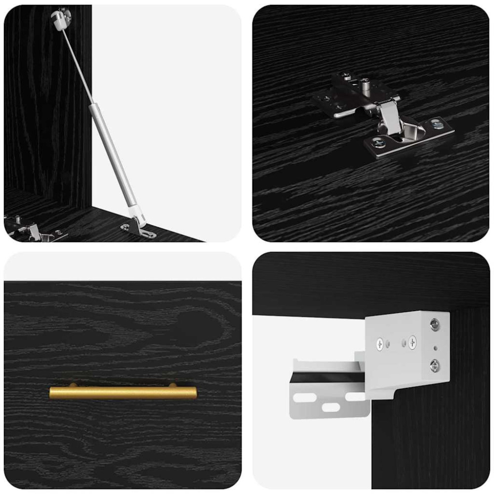 Produktbild för Väggskåp Svart ek 100 x 36.5 x 35 cm Konstruerat trä