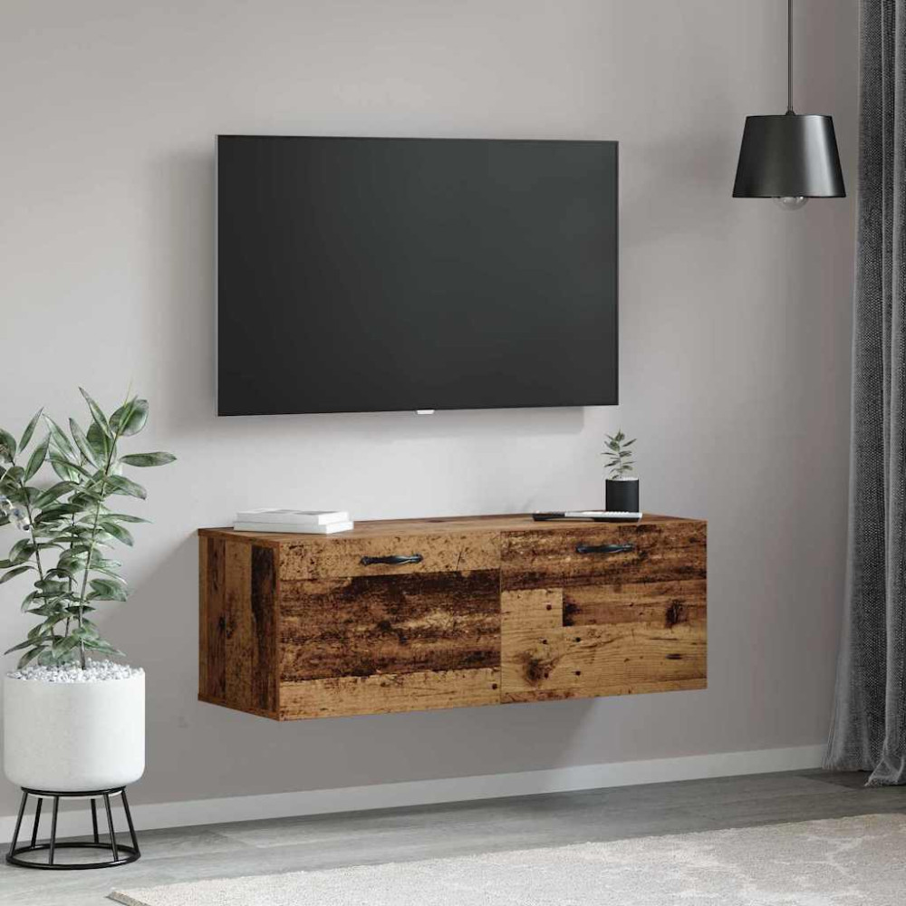 Produktbild för Väggmonterat skåp Väggmonterad Gammalt trä 100 x 36,5 x 35 cm