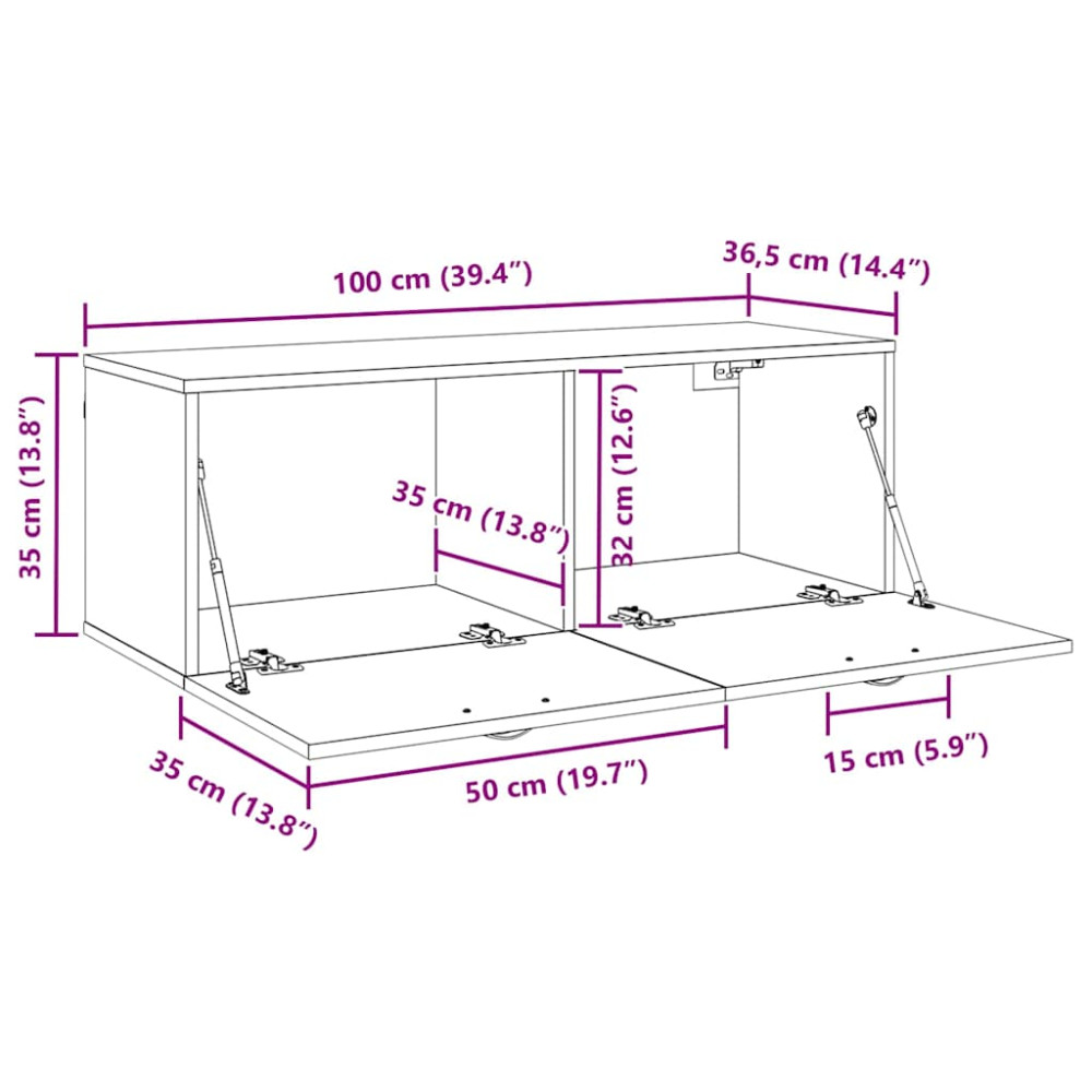 Produktbild för Väggmonterat skåp Artisan Ek 100 x 36,5 x 35 cm Konstruerat trä