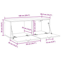 Produktbild för Väggmonterat skåp Artisan Ek 100 x 36,5 x 35 cm Konstruerat trä