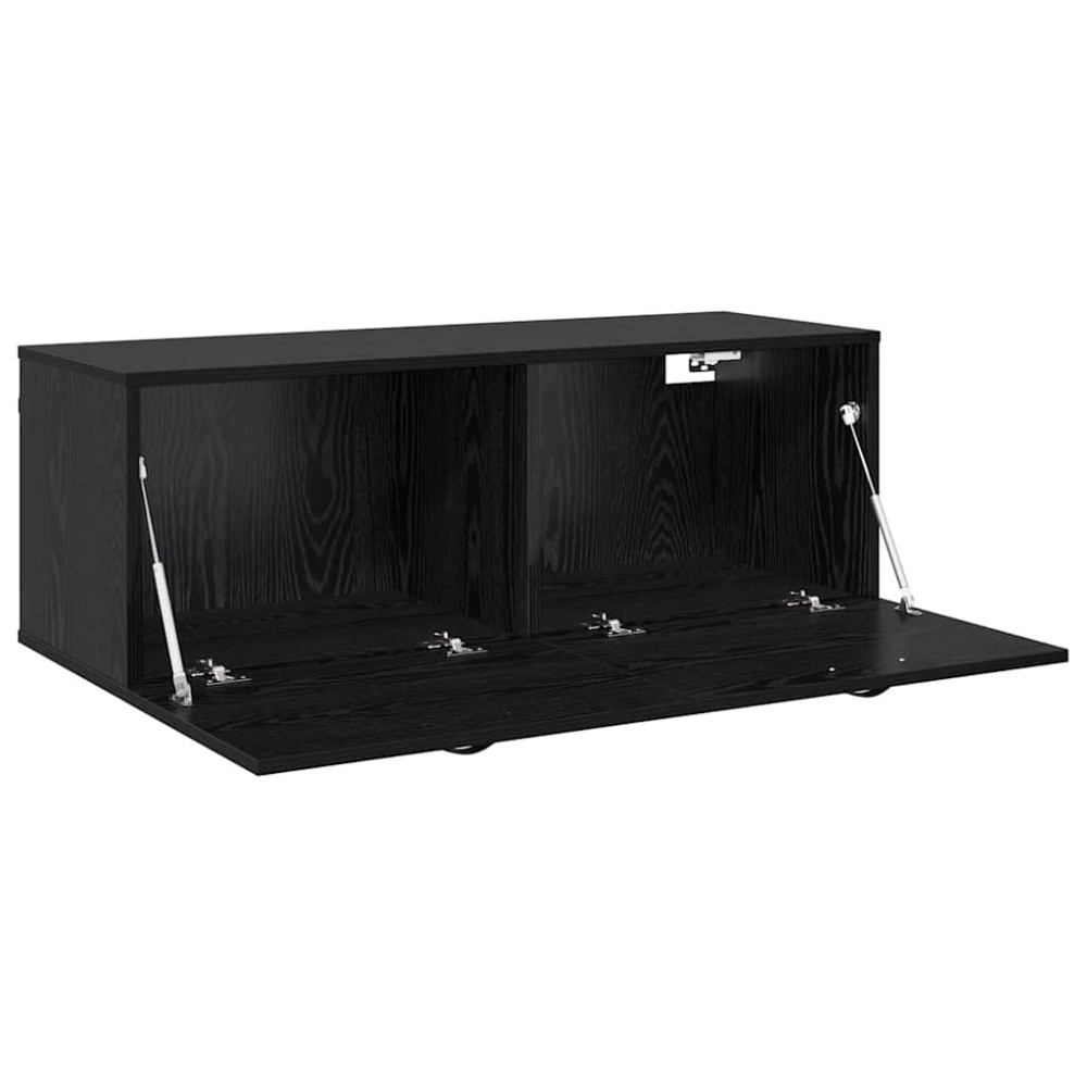 Produktbild för Väggmonterat skåp Svart Ek 100 x 36,5 x 35 cm Konstruerat trä