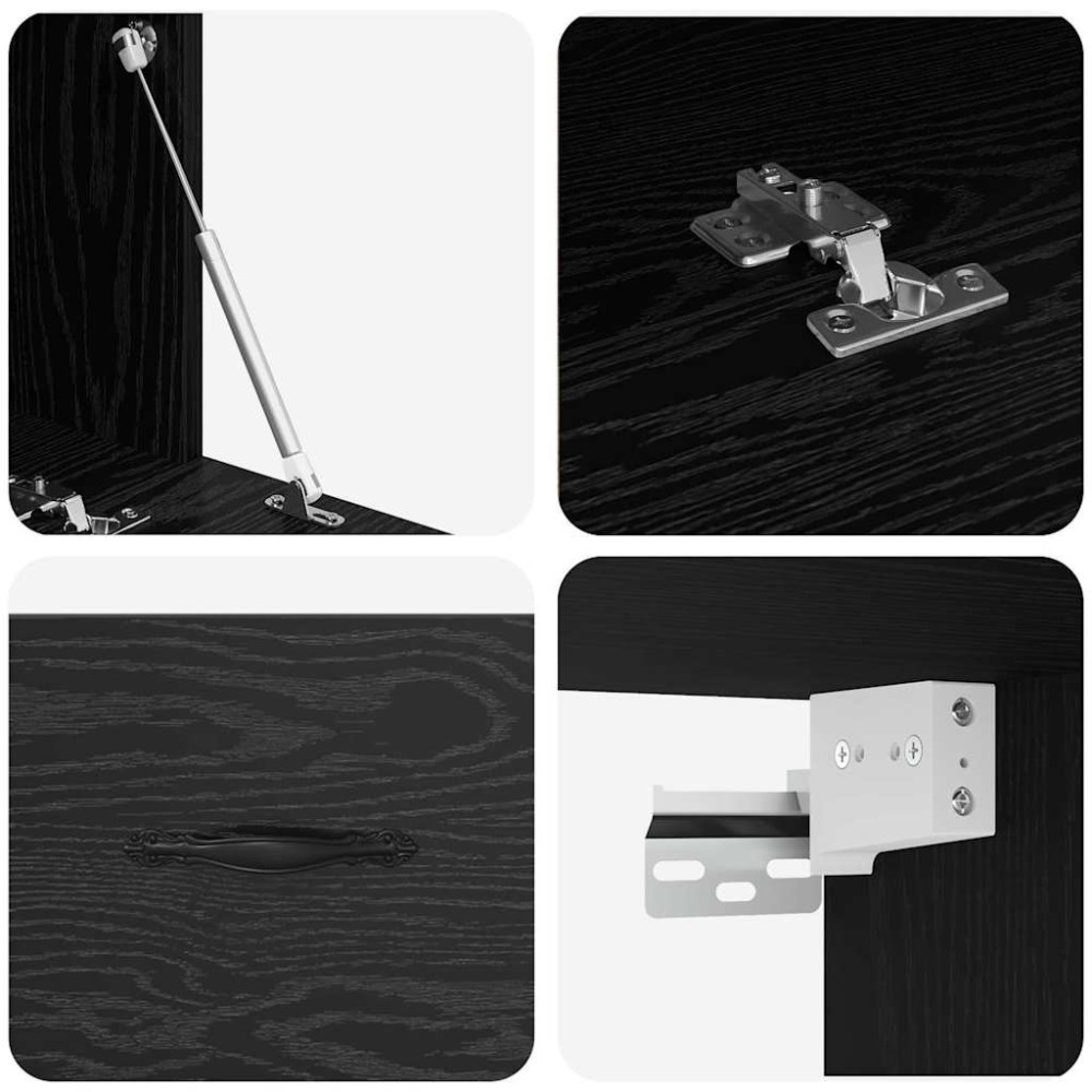 Produktbild för Väggmonterat skåp Svart Ek 100 x 36,5 x 35 cm Konstruerat trä