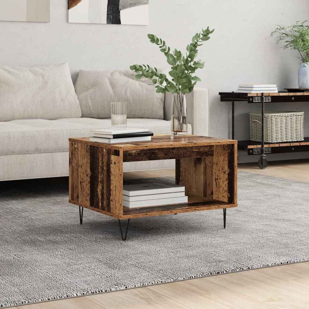 Produktbild för Kaffeebord Gammalt trä 60 x 50 x 40 cm Konstruerat trä