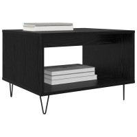 Produktbild för Kaffeebord Svart ek 60 x 50 x 40 cm Konstruerat trä