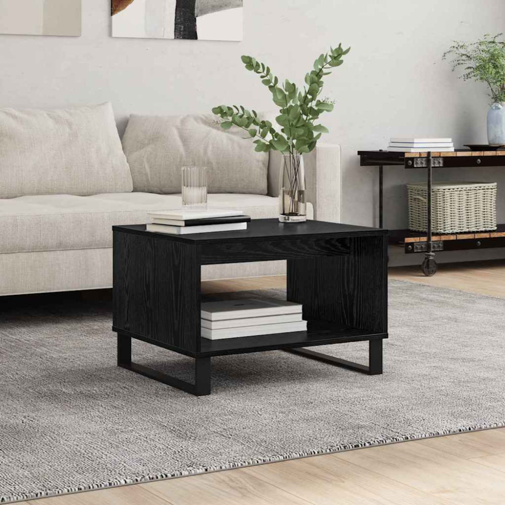 Produktbild för Kaffeebord Svart ek 60 x 50 x 40 cm Konstruerat trä
