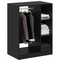 Produktbild för Garderob med hylla med lagring Svart Ek 77 x 48 x 102 cm
