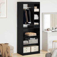 Produktbild för Garderob med hylla med lagring Svart Ek 77 x 48 x 102 cm