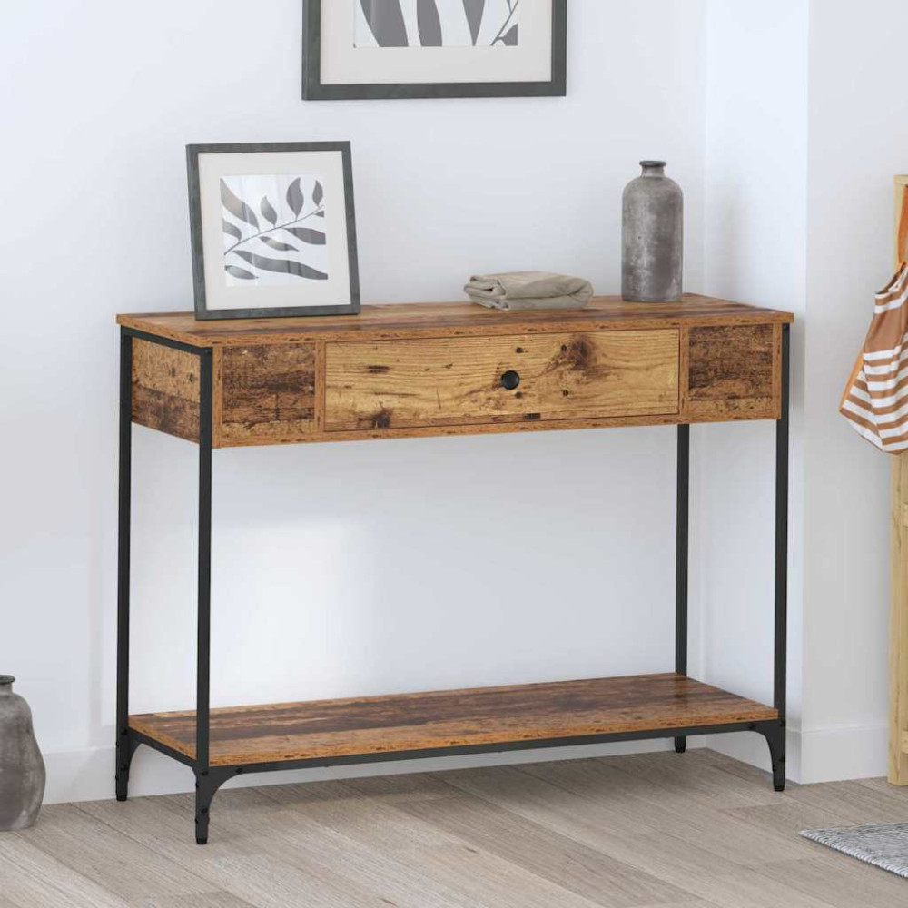 Produktbild för Konsolbord Gammalt trä 100 x 34.5 x 75 cm Konstruerat trä