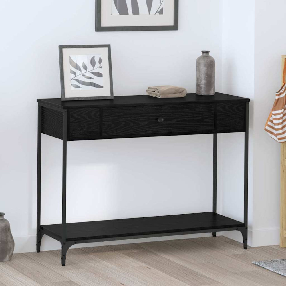 Produktbild för Konsolbord Övrigt Svart ek 100 x 34.5 x 75 cm Konstruerat trä