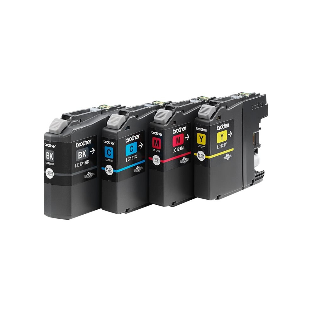 Produktbild för Brother LC121 Value Pack - svart, gul, cyan, magenta - original - bläckpatron