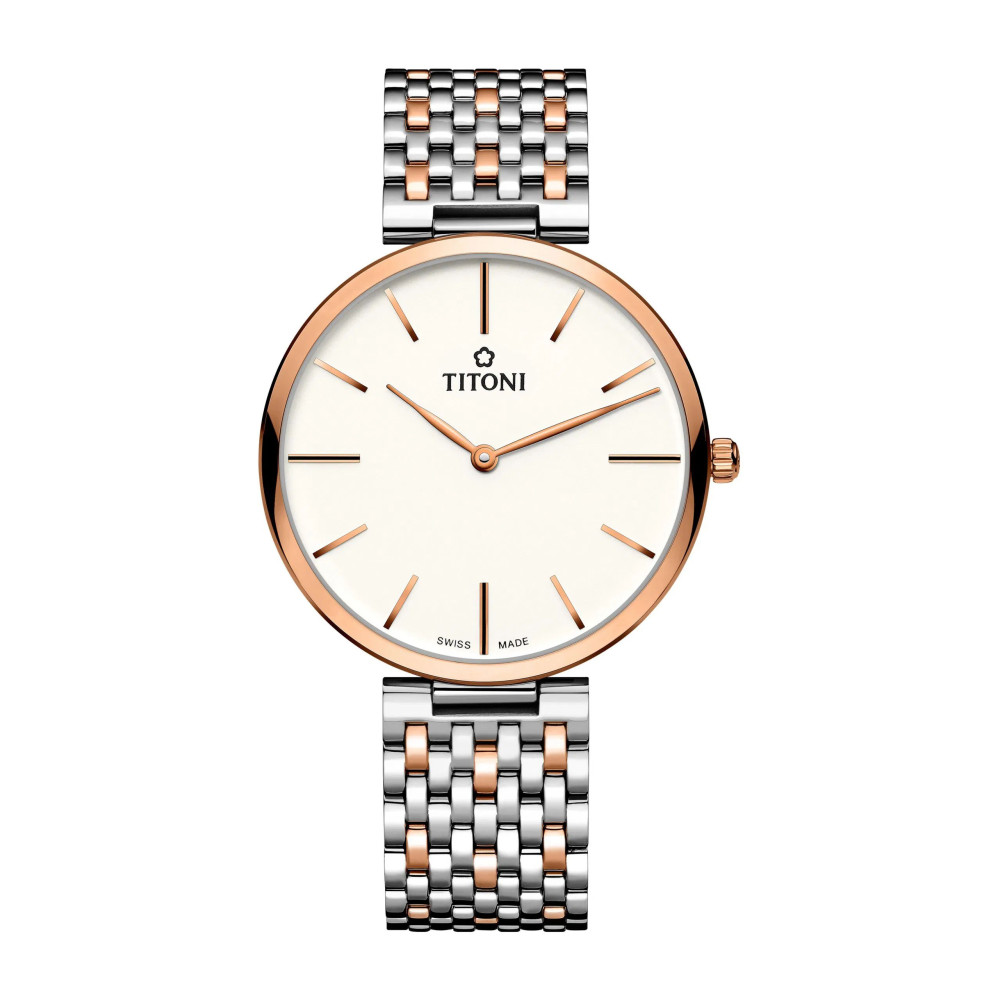 Produktbild för TITONI TQ52718SRG606 - Quartz Klocka Herr (37MM)