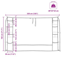 Produktbild för Hängande tältorganisator Grå och Blå 320 x 182 cm oxford