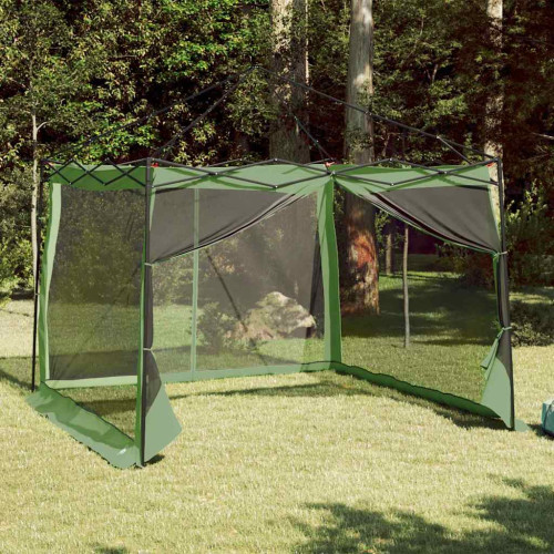 vidaXL Innertält med tak med lagring Grön 303 x 303 x 196 cm taffeta