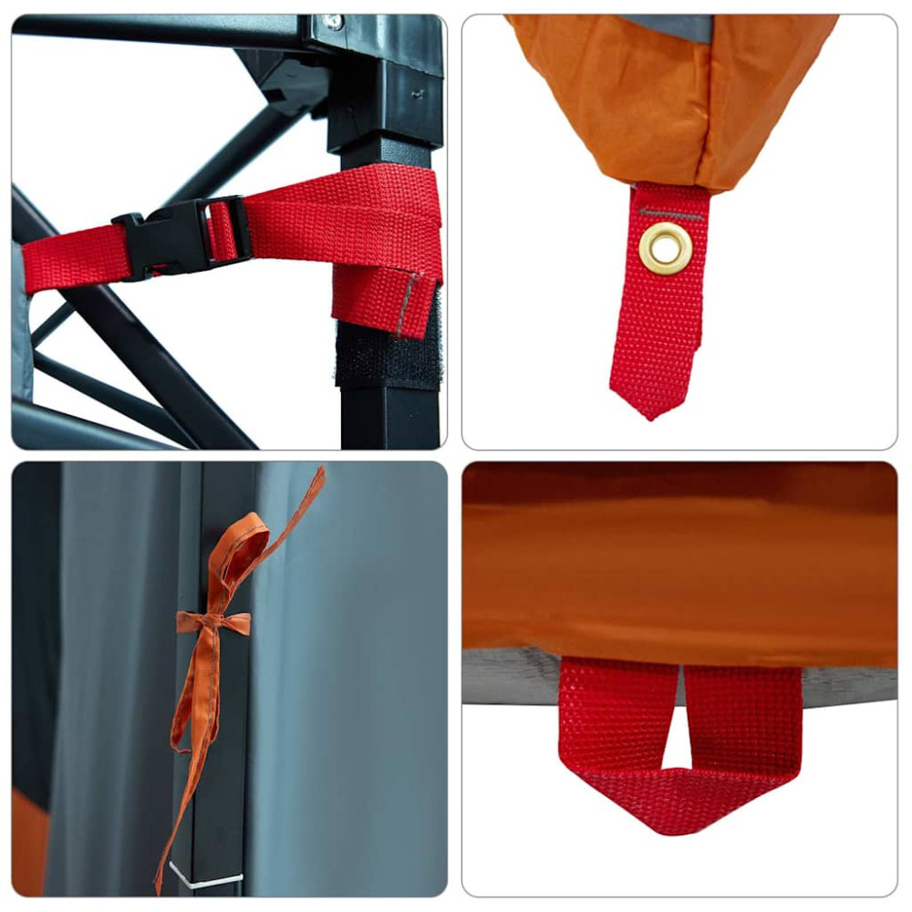 Produktbild för Innertält med tak Grå och orange 291 x 291 x 240 cm taffeta